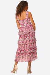 Floral Tiered Georgette Midi Dress